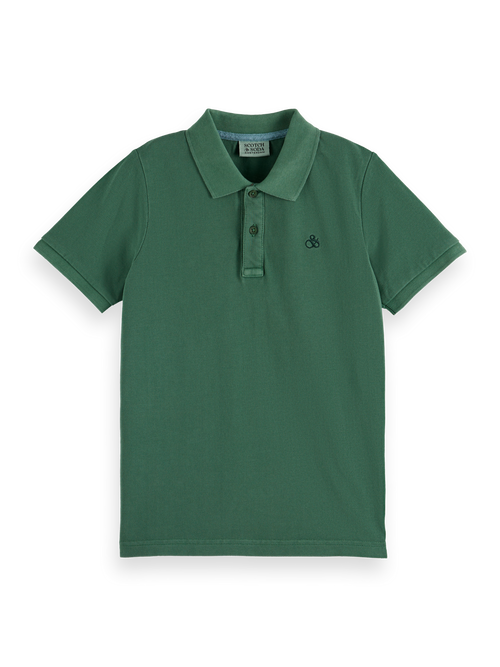 Garment-dyed pique polo