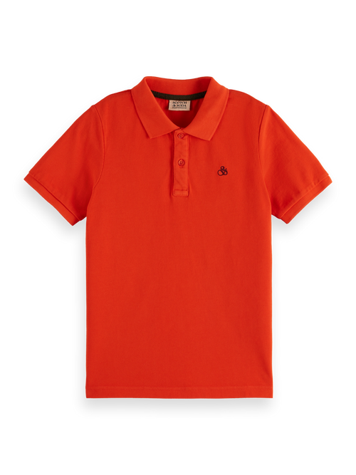 Garment-dyed pique polo