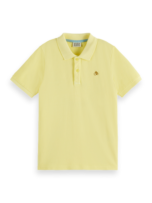 Garment-dyed pique polo