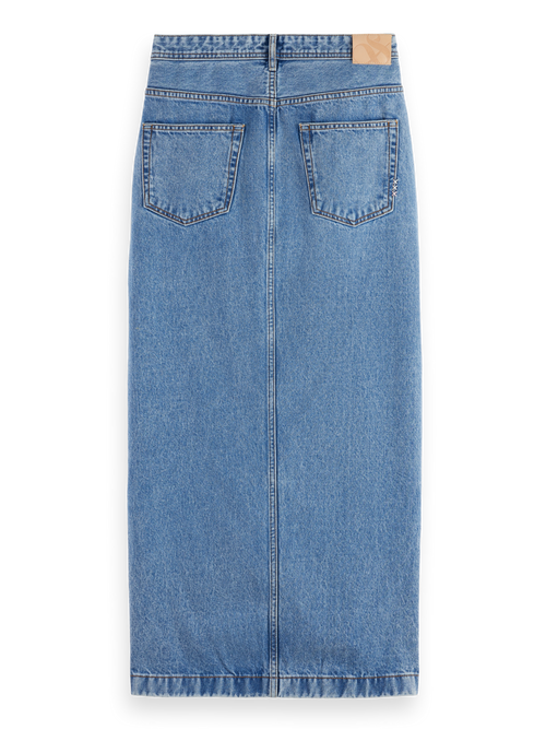 Low rise denim maxi skirt   Lakehouse