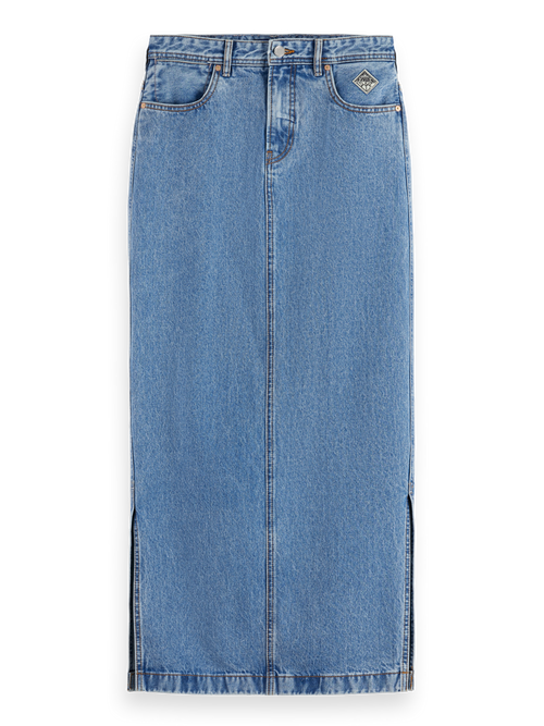 Low rise denim maxi skirt   Lakehouse