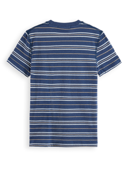 Relaxed-fit yarn-dyed linen blend striped t-shirt