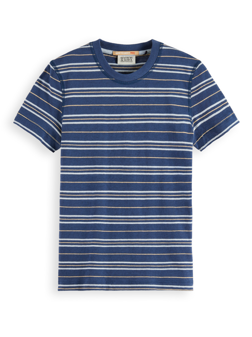 Boys Linen Blend Striped T-Shirt