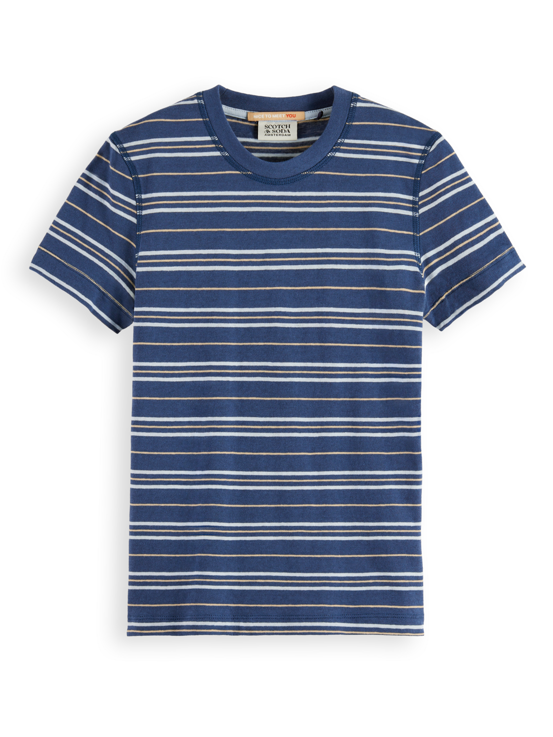 Boys Linen Blend Striped T-Shirt