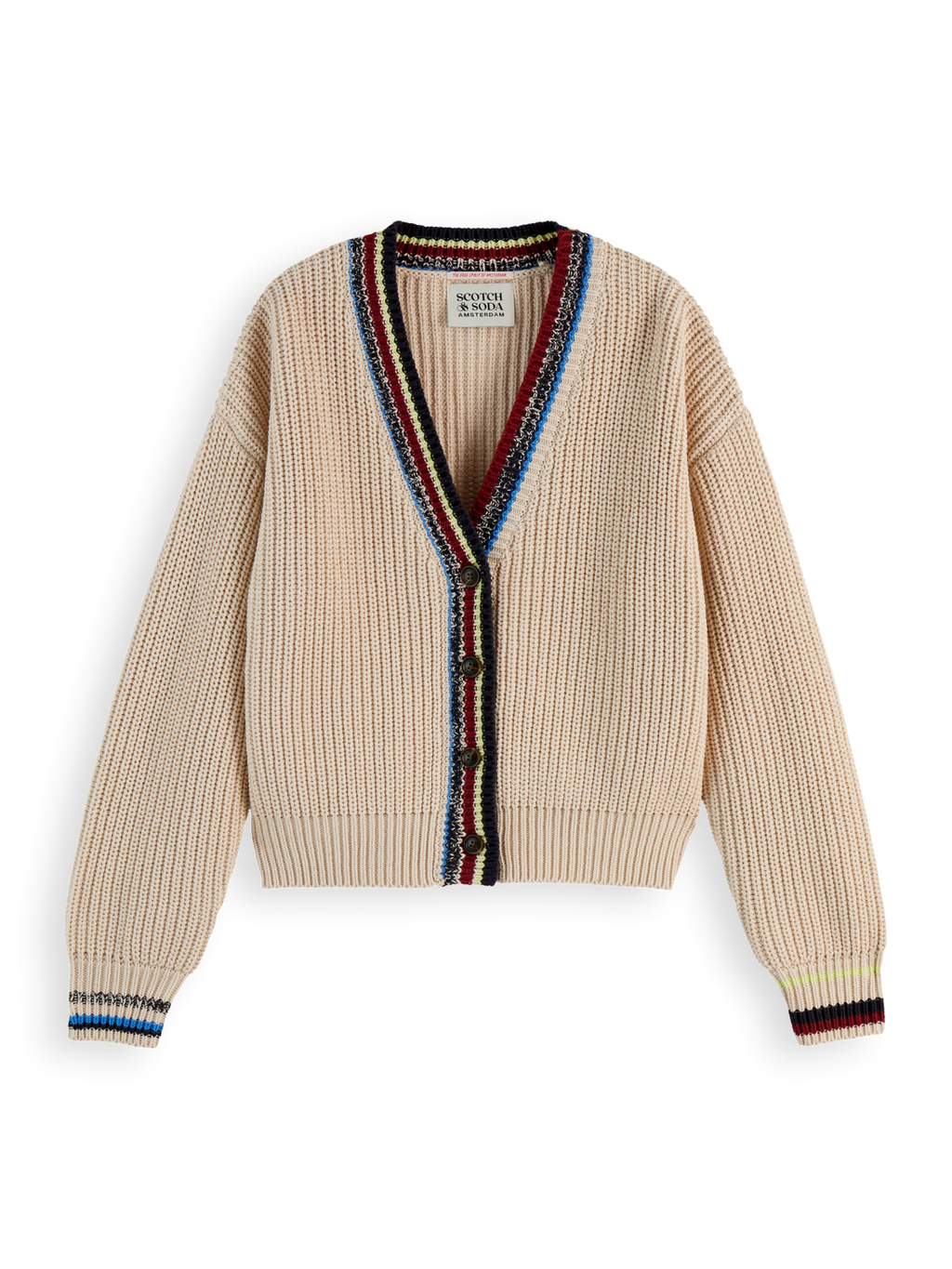 stripe trim cardigan