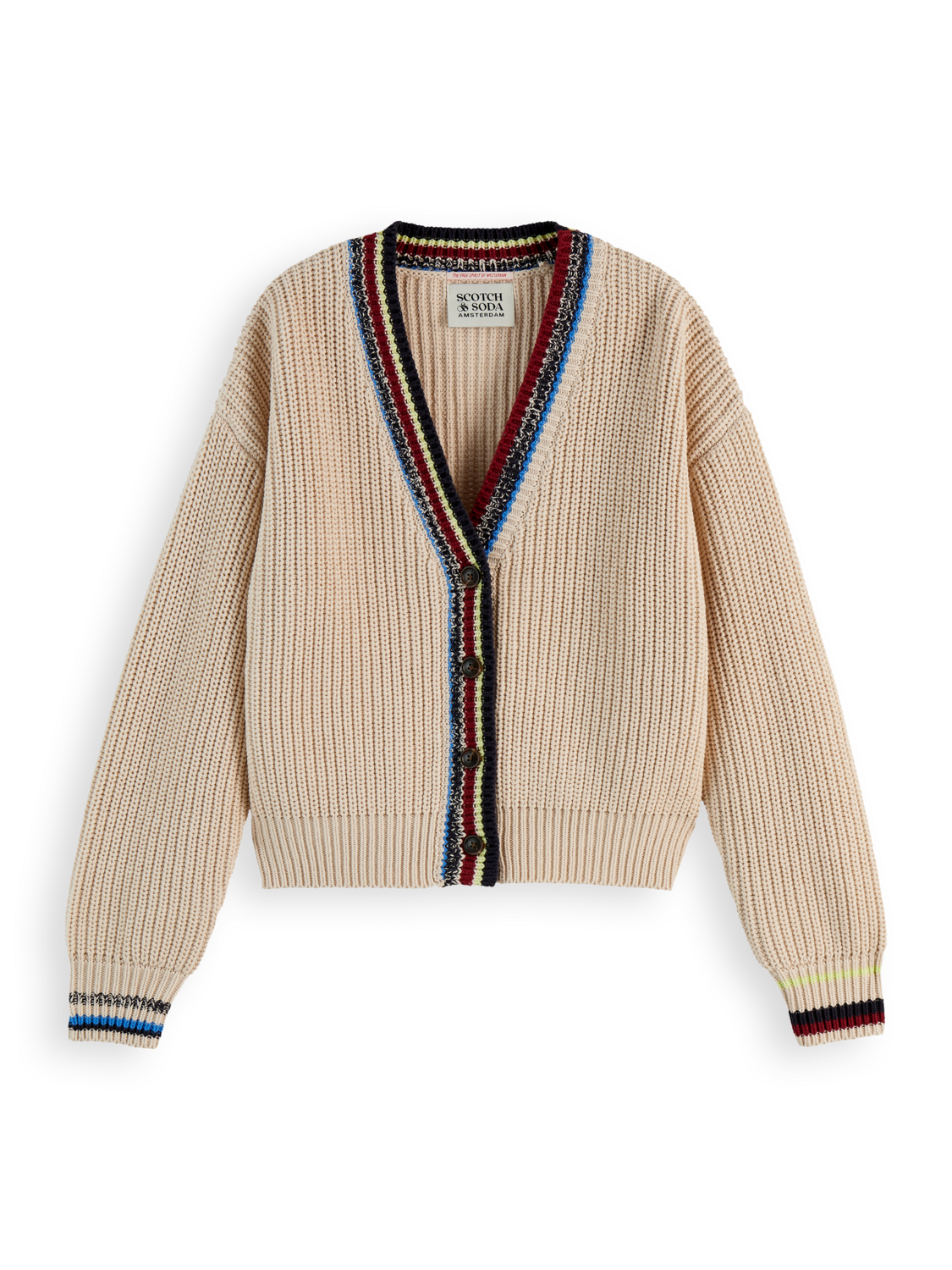 stripe trim cardigan