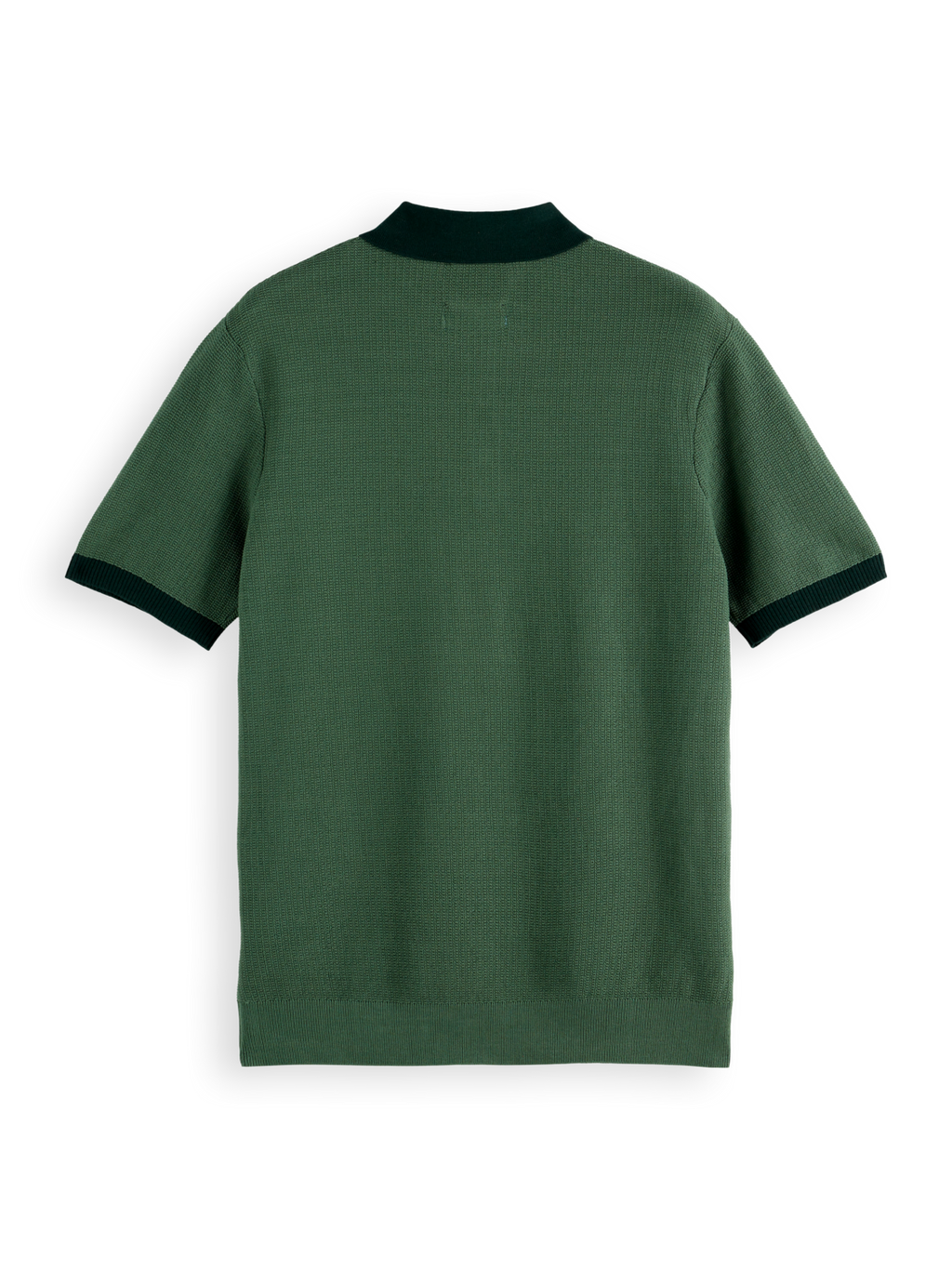 Structured knitted solid polo