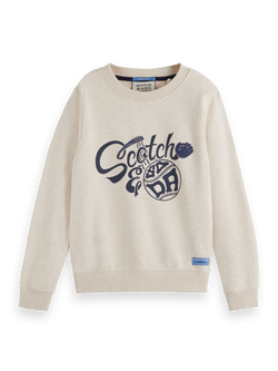 Regular-fit crewneck with chest artwork