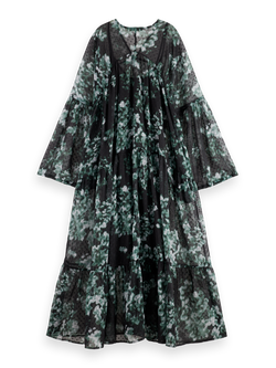 Printed Fil Coupe Maxi Dress