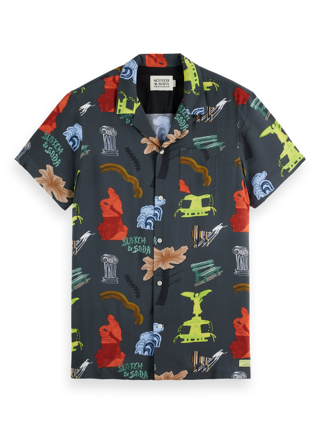 Regular short sleeve print shirt