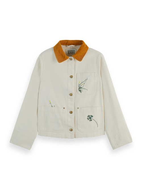 Workwear jacket with embroidery