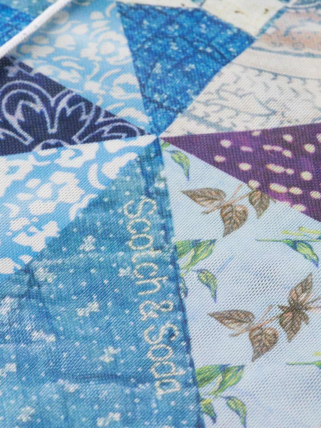 print mesh long sleeve t-shirt