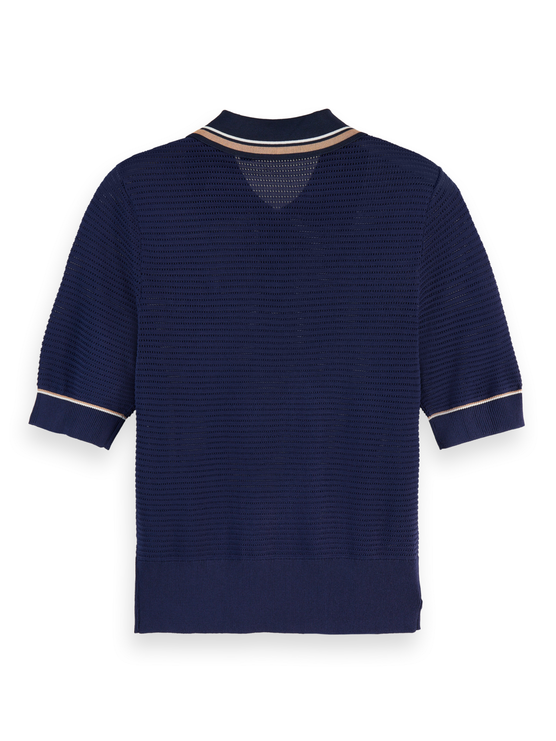 Pointelle collared knitted tee