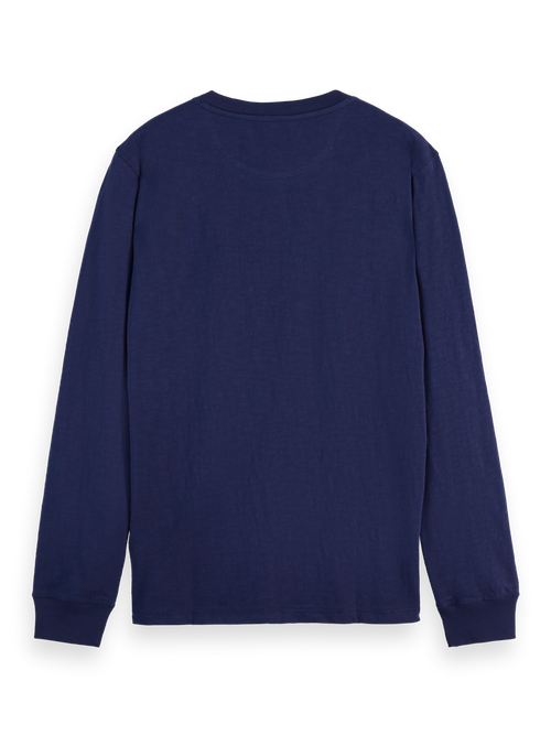 Slub henley regular fit long sleeve t-shirt