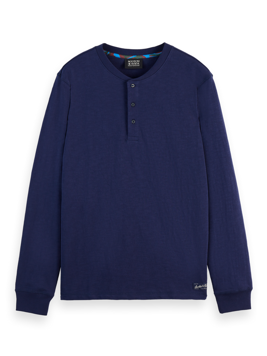 Slub henley regular long sleeve t-shirt
