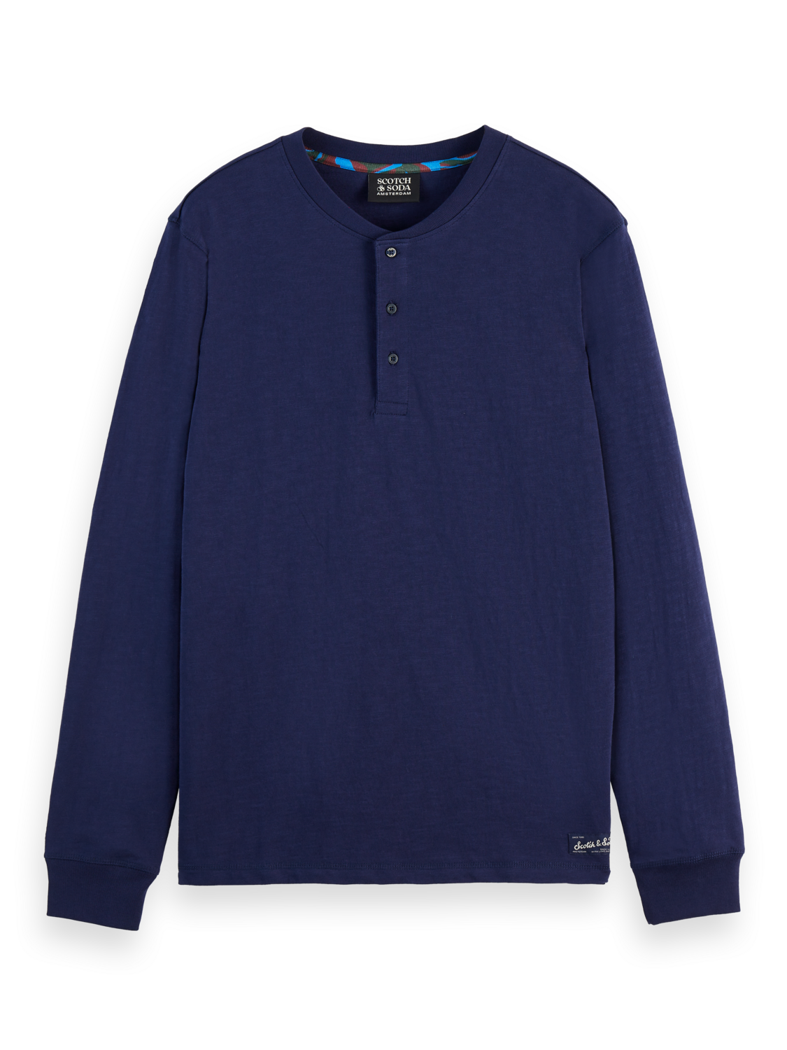 Slub henley regular long sleeve t-shirt