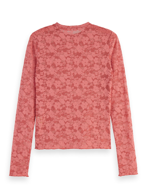 Floral lace LS T-shirt