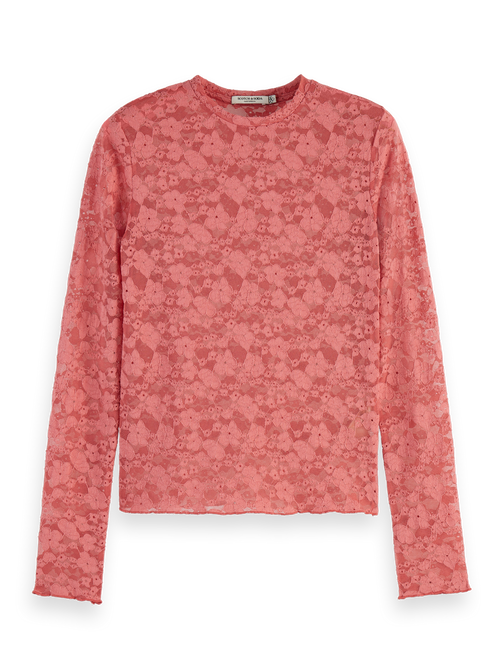 Floral lace LS T-shirt