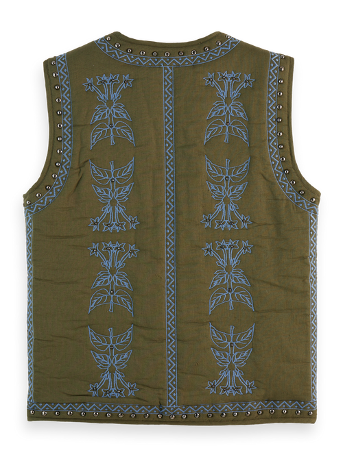 Floral embroidered gilet