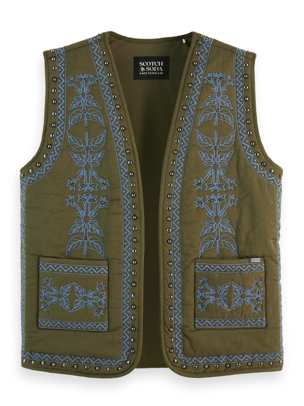 Floral embroidered gilet