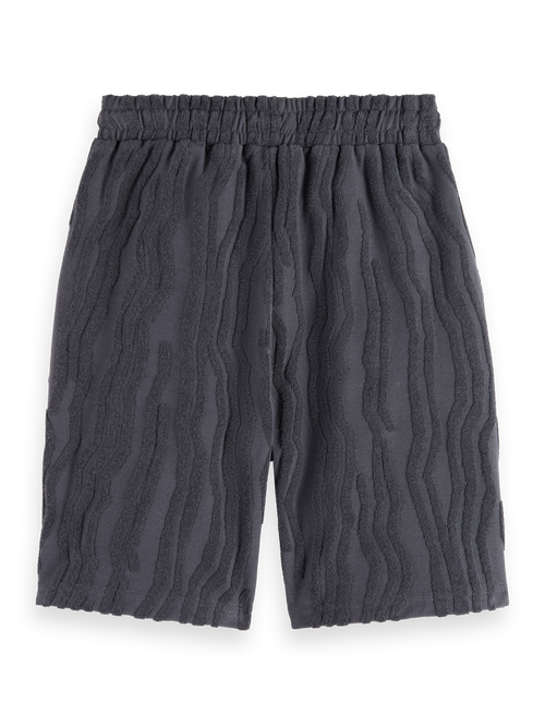 Mid-length towelling jacquard shorts