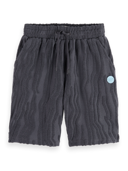 Mid-length towelling jacquard shorts