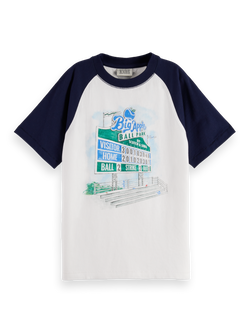 Raglan ringer t-shirt with front artwork