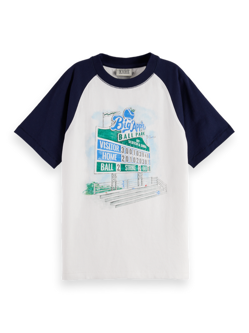 Raglan ringer t-shirt with front artwork