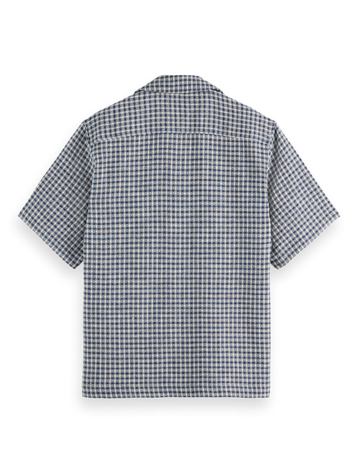 Relaxed fit short sleeve jacquard shirt