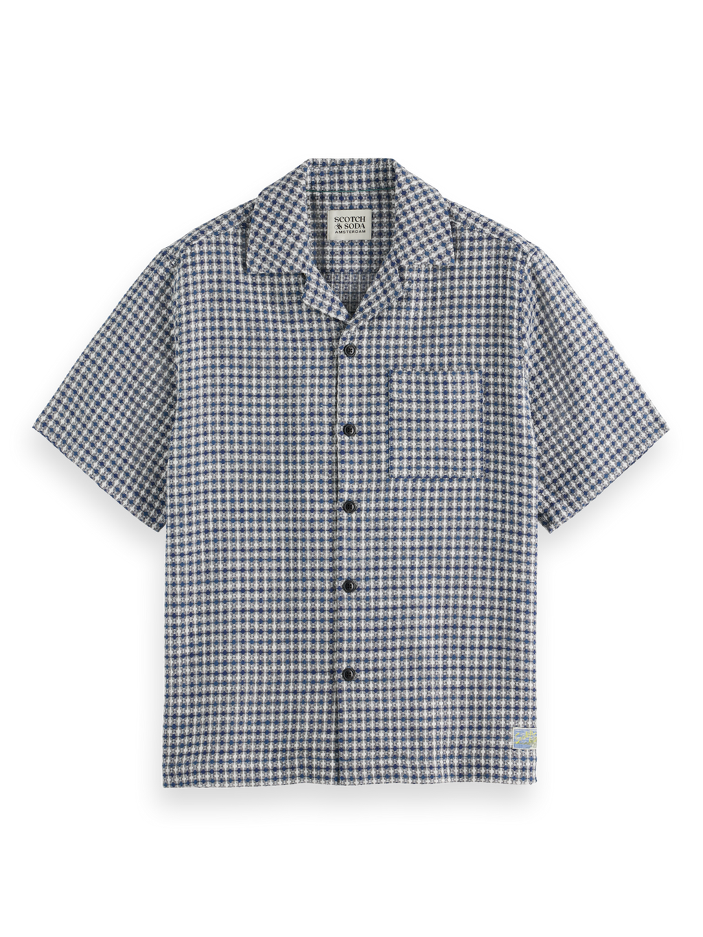Relaxed fit short sleeve jacquard shirt
