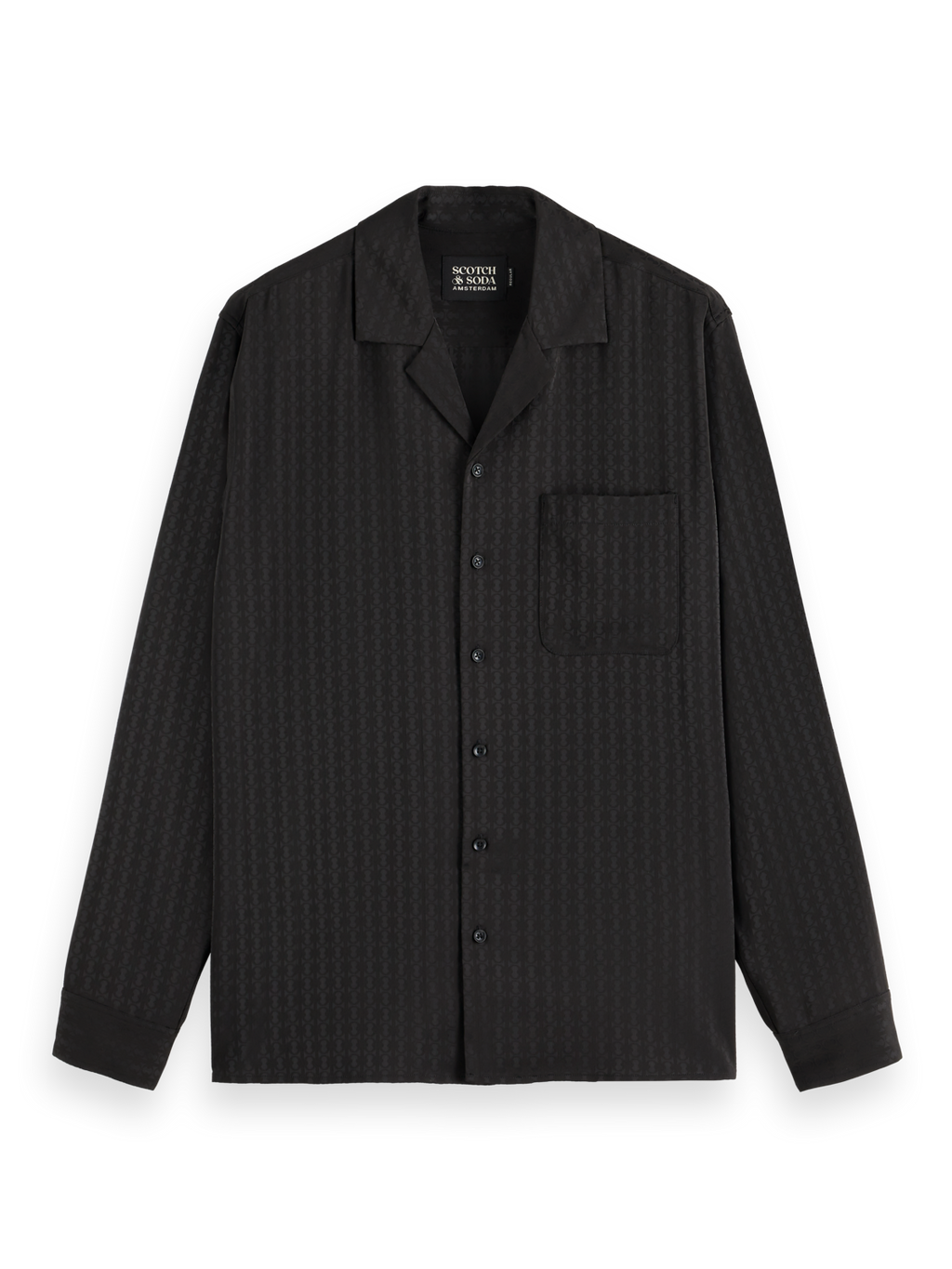 Relaxed fit jacquard sateen shirt