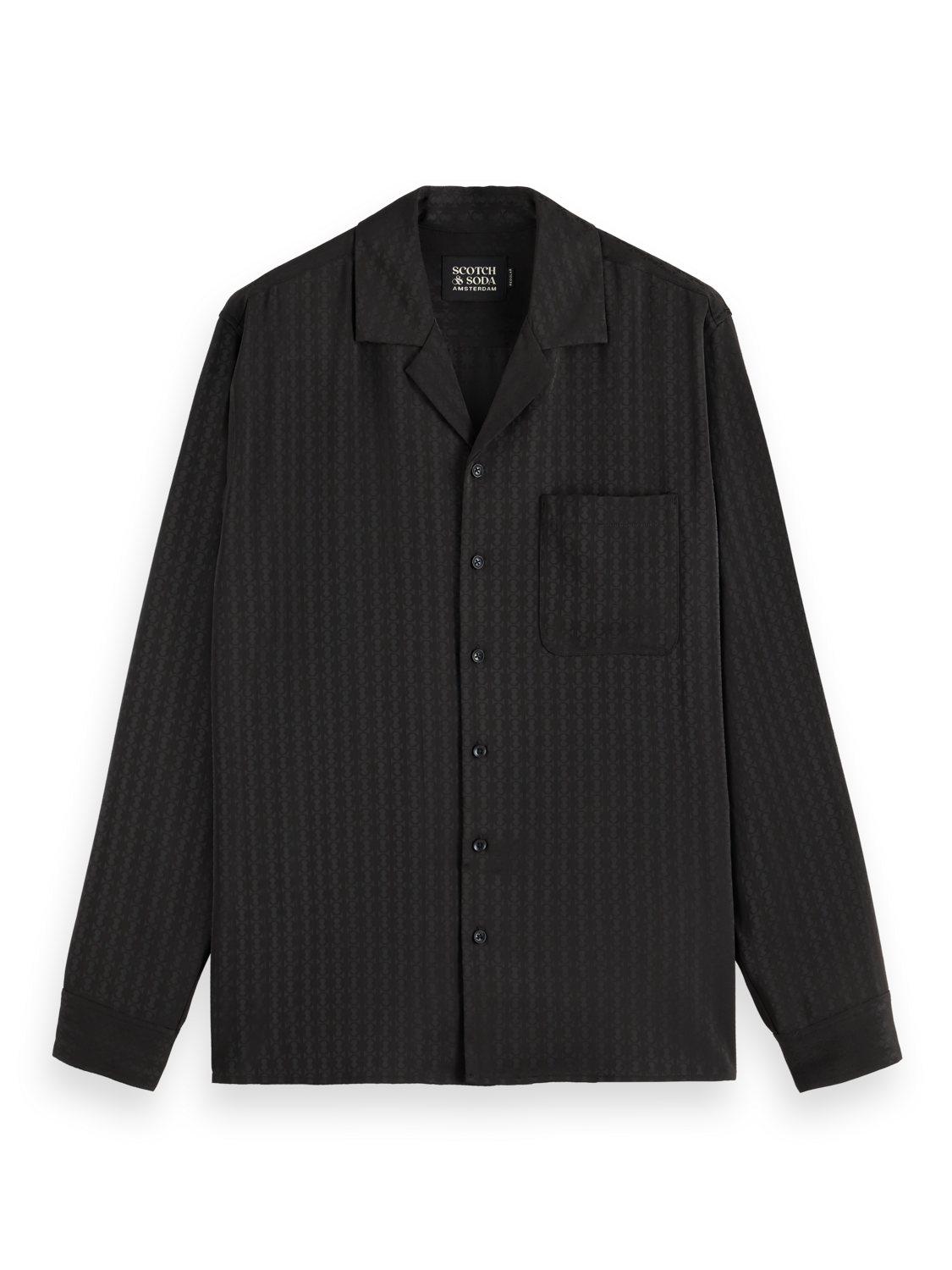 Relaxed fit jacquard sateen shirt