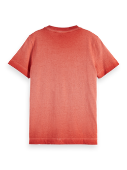 Regular-fit garment-dyed t-shirt with chest artwork