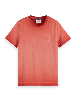 Regular-fit garment-dyed t-shirt with chest artwork