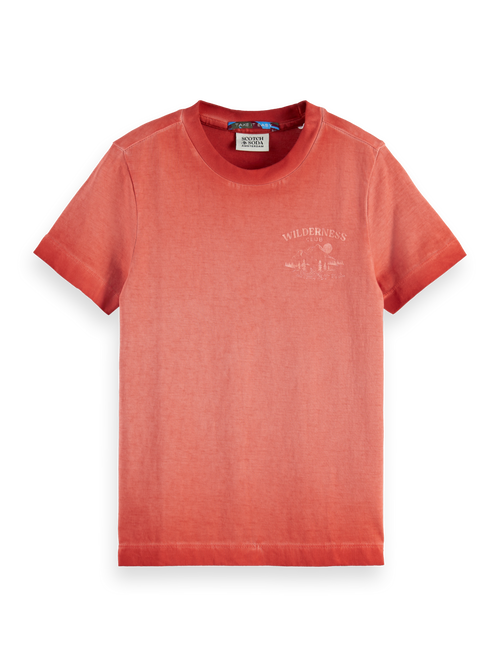 Regular-fit garment-dyed t-shirt with chest artwork