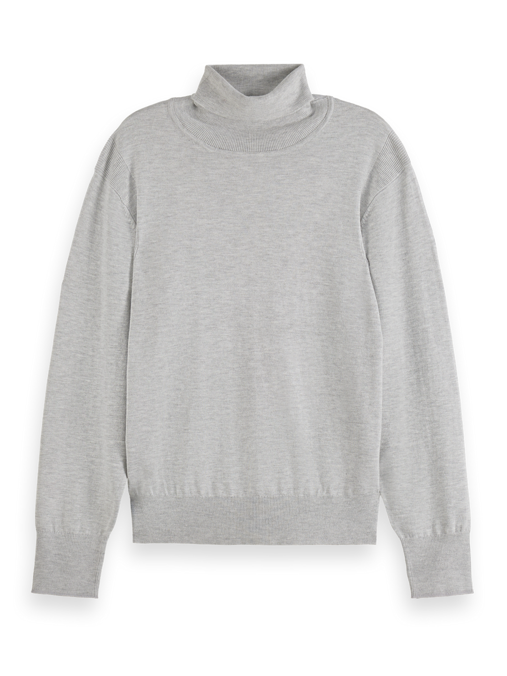 Essentials Roll Neck Pullover - LIGHT GREY MELANGE