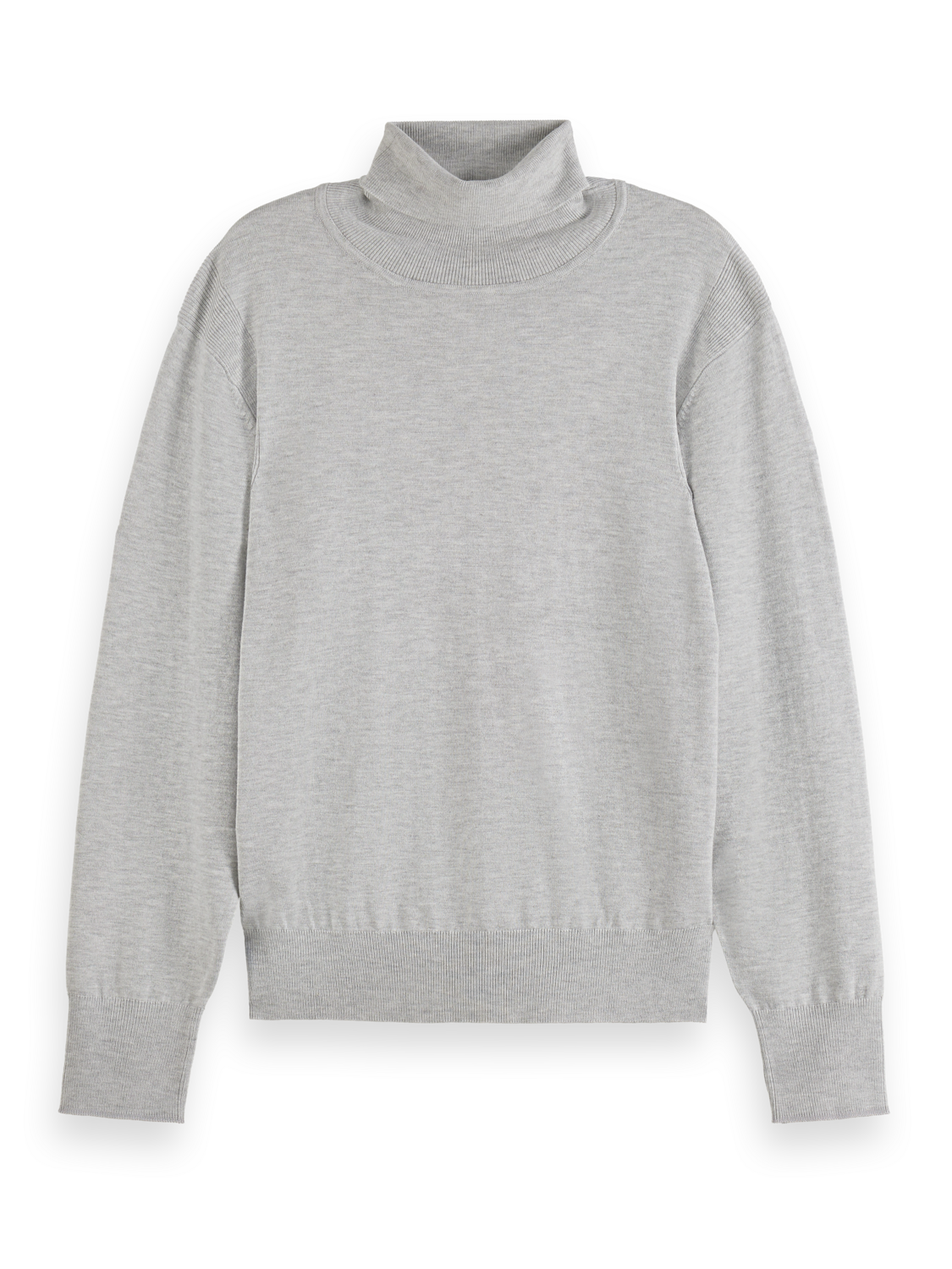 Essentials Roll Neck Pullover - LIGHT GREY MELANGE