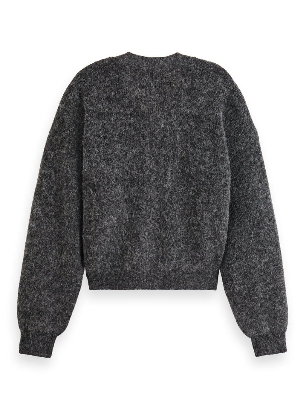 Essentials fuzzy relaxed cardigan - CHARCOAL MELANGE