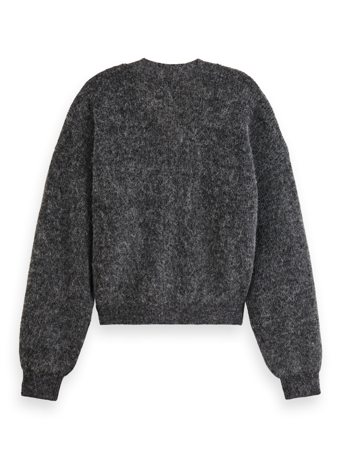 Essentials fuzzy relaxed cardigan - CHARCOAL MELANGE