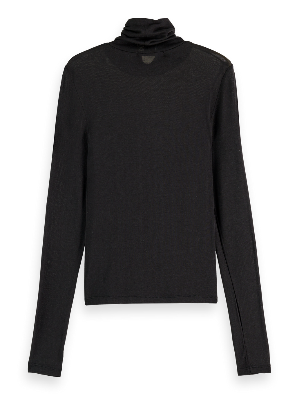 Essentials roll up neck long sleeve top - BLACK