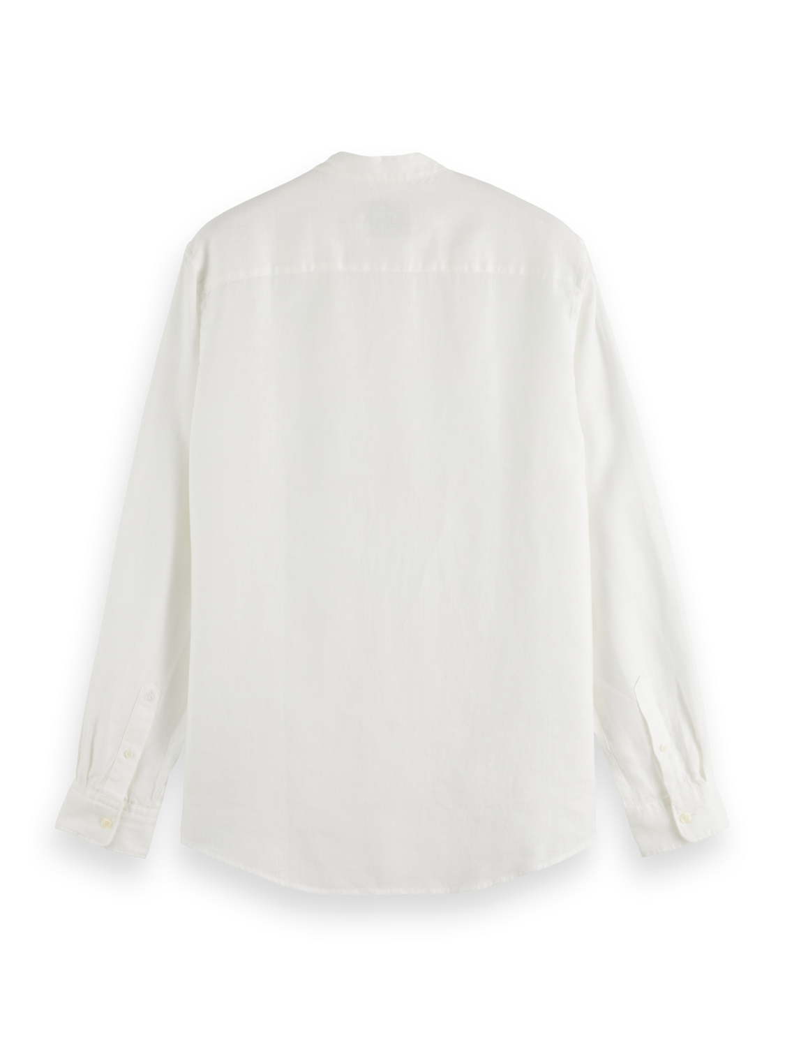 Essentials Collarless Linen Shirt - OFF WHITE