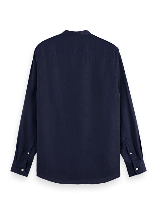 CORE - LINEN SHIRT LS STAND UP COLLAR