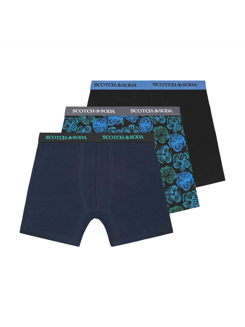 3PK MENS COTTON STRETCH BOXER BRIEF UNDERWEAR - 2 SOLIDS & 1 PRINT