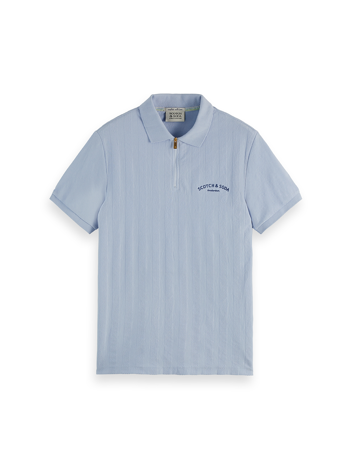 POPCORN PIQUE ZIP POLO