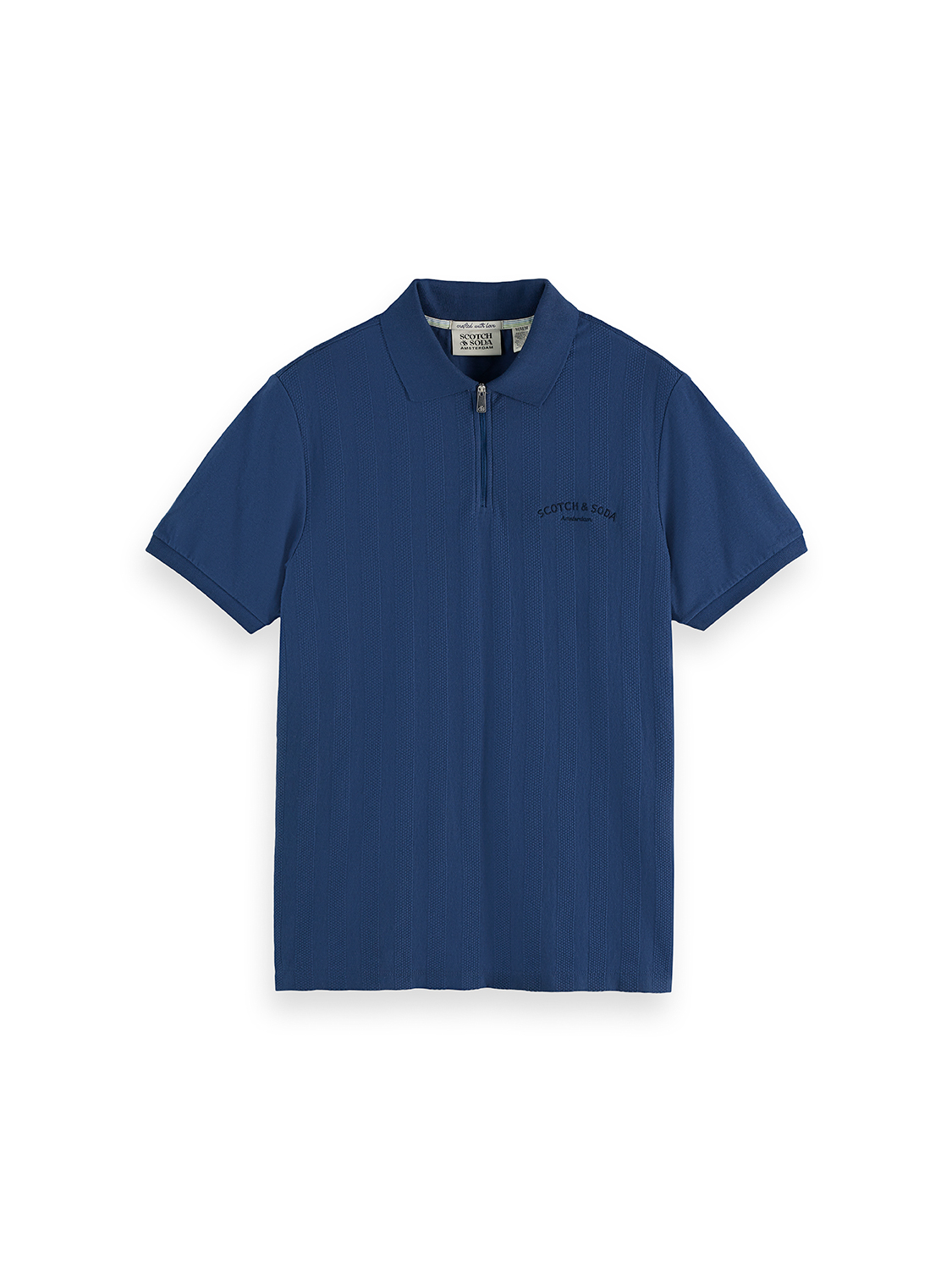 MENS POPCORN PIQUE ZIP POLO – Scotch & Soda Amsterdam