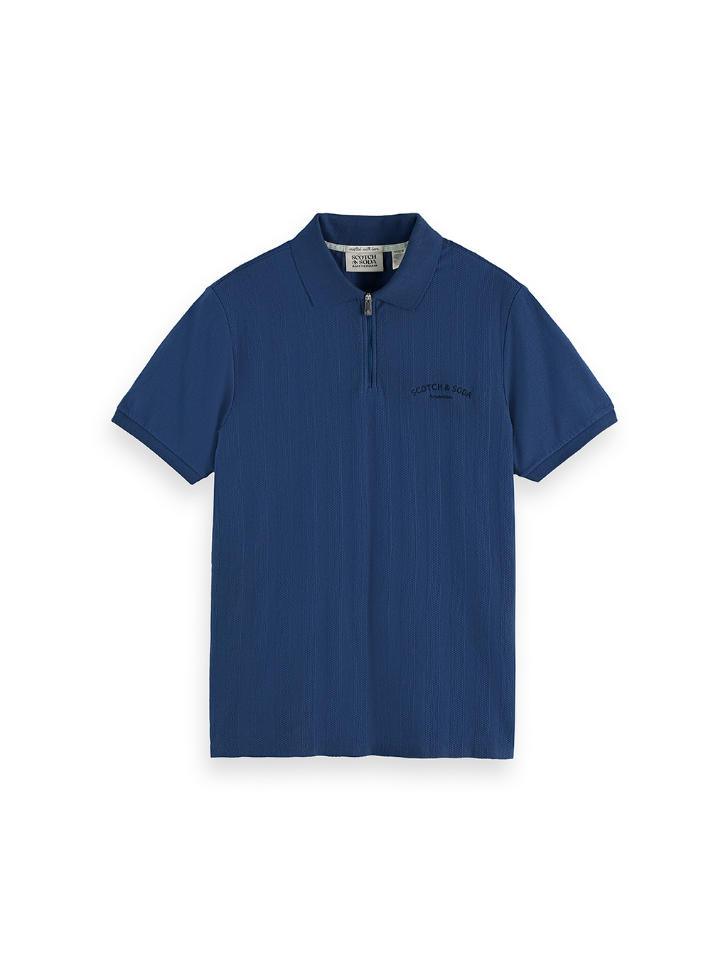 POPCORN PIQUE ZIP POLO