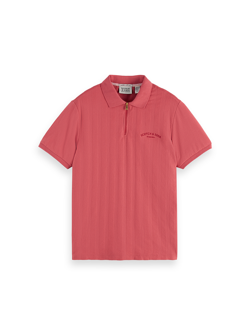 POPCORN PIQUE ZIP POLO