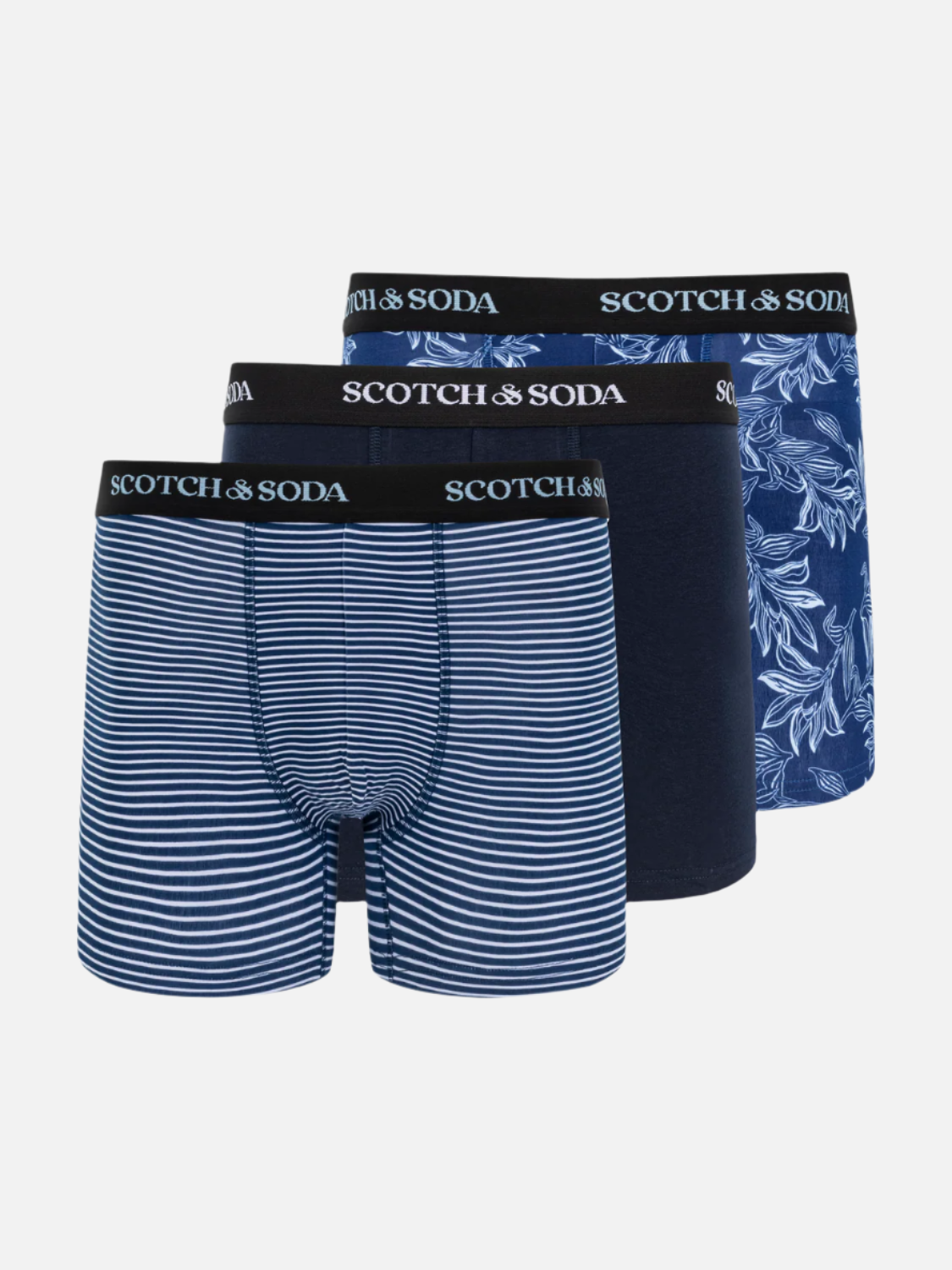 SCOTCH & SODA MEN'S UNDERWEAR SS24 - 3PACK COTTON STRETCH TRUNK (PRINT)