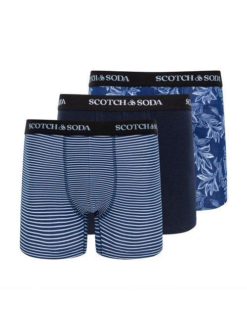 SCOTCH & SODA MEN'S UNDERWEAR SS24 - 3PK COTTON STRETCH TRUNK (PRINT)