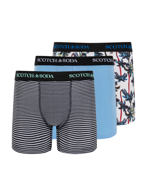 SCOTCH & SODA MEN'S UNDERWEAR SS24 - 3PK COTTON STRETCH TRUNK (PRINT)